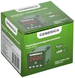 Амперметр цифр. щит. 1-ф. DO RS-485 72х72 LED GENERICA