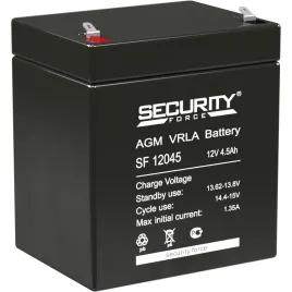 Батарея SECURITY FORCE серия SF, SF 12045, напряжение 12В, емкость 4.6