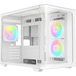 Корпус ПК без блока питания/ Case Ocypus Iota C50 Curve WH ARGB, Mini-Tower, TG, 3x120mm ARGB, 2xUSB-A 3.0 + 1xUSB-C, mATX, mITX White