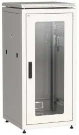 Шкаф сетевой 19" LINEA N 24U 600х800 мм стеклянная передняя дверь серый