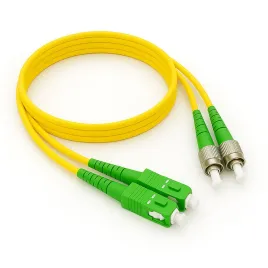 Патч-корд ADVANT ADVOS2-PCD15-FCFC-UU-LY, Duplex, тип волокна: SM 9/125 (OS2). Разъемы: SC/APC-FC/APC. Длина: 15, оболочка: LSZH, диаметр кабеля: 3
