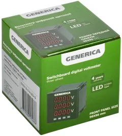 Вольтметр цифр. щит. 3-ф. DO RS-485 96х96 LED GENERICA