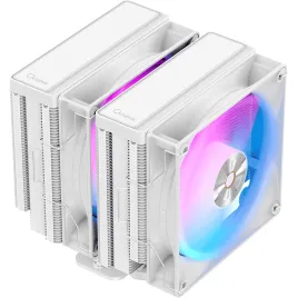 Кулер для процессора/ CPU Cooler Ocypus Delta A62 WH ARGB (260W, 4-pin PWM, 156mm, Al/Cu, 6x6mm, ARGB, 2x120mm, 73CFM, 29dBA, 2000RPM, S: 1851/1700/1200/115X, AM5/AM4, white)