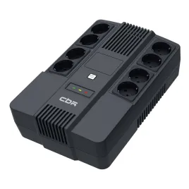 Линейно-интерактивный ИБП в плоском корпусе "Brick"/ ИБП CBR [UPS-OFK-101E-800] 800VA/480W,  Schuko CEE 7 Outlets: (x4 Battery & Surge Protected; x4 Surge Protected), LED, AVR, 12V/9Ah