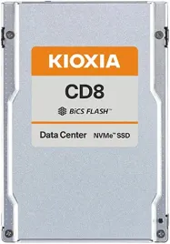 Серверный твердотельный накопитель/ KIOXIA SSD CD8-R, 3840GB, U.2(2.5"" 15mm), NVMe 1.4, PCIe 4.0, TLC, R/W 7200/3800 MB/s, IOPs 1250K/195K, TBW 7008, DWPD 1 (12 мес.)