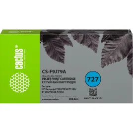 -/ Картридж струйный Cactus CS-F9J79A 727 фото черный (300мл) для HP DJ T920/T930/T1500/T1530/T2500/T25