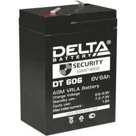 Батарея DELTA серия DT, DT 606, напряжение 6В, емкость 6Ач (разряд 20