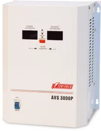 Стабилизатор POWERMAN AVS 3000P, ступенчатый регулятор, цифровые индикаторы уровней напряжения, 3000ВА, 110-260В, максимальный входной ток 20А, клеммная колодка, IP-20, навесной,   260мм х 220мм х 130мм, 7.2 кг./ Stabilizer POWERMAN AVS 3000P, step-type r