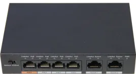 Коммутатор POE сетевой индустриальный 4 портовый 2-го уровня 4 POE порта RJ45 -100mb 2 порта Uplink RJ-45 -100mb Поддержка IEEE802.3af (PoE) IEEE802.3at (PoE+) Hi-PoE PoE бюджет 60Вт Порт №1 – до 60Вт порты №2-4 – до 30Вт на порт Питание DC 51В/ 1.25A -10