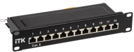 ITK 1U патч-панель кат.6 STP 12 портов 10" Dual IDC