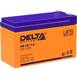 Батарея DELTA серия HR, HR 12-7,2, напряжение 12В, емкость 7.2Ач (разр