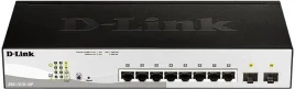 Коммутатор/ DGS-1210-10P/FL Managed L2 Switch 8x1000Base-T PoE, 2x1000Base-X SFP, PoE...