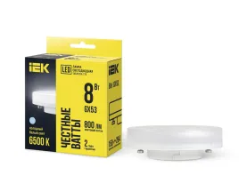 Лампа LED T75 таблетка 8Вт 230В 6500К GX53 IEK