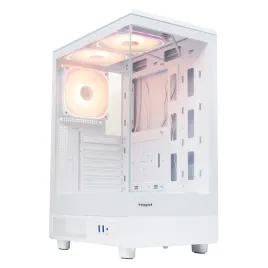 Корпус без блока питания/ Case HSPD F510, Panoramic Mid Tower, White, TG, 0.5 SPCC, 3x120mm ARGB (FNW010) ATX, mATX, mITX 180/280/160mm 1x2.5", 1x3.5", 7xPCI 2xUSB-A 3.0 356x218x467mm