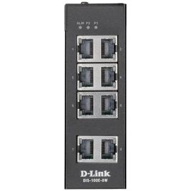 Коммутатор/ DIS-100E-8W Unmanaged Industrial Switch 8x100Base-TX, Surge 2KV, Alarm relay,...