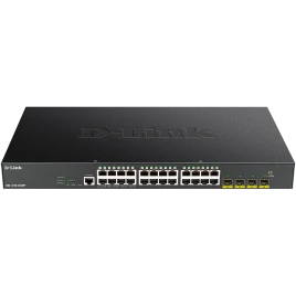Коммутатор/ DGS-1250-28XMP Smart L2 Switch 24x1000Base-T PoE, 4х10GBase-X SFP+, PoE...