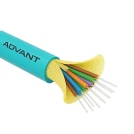 Волоконно-оптический кабель ADVANT ADVOM3-FO12-UV-LA, тип волокна MM 50/125 (OM3), количество волокон: 12, среда использования: Внутренняя/Внешняя, внешняя оболочка: LSZH, цвет: Бирюзовый. Внешний диаметр: 7,1