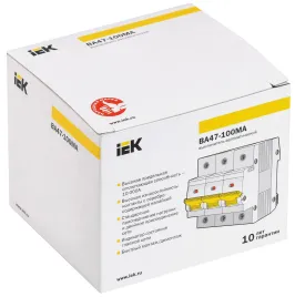 Выкл. авт. ВА47-100МА без тепл. расцеп. 3P 100А 10кА D IEK
