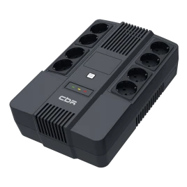 Линейно-интерактивный ИБП в плоском корпусе "Brick"/ ИБП CBR [UPS-OFK-101E-600] 600VA/360W,  Schuko CEE 7 Outlets: (x4 Battery & Surge Protected; x4 Surge Protected), LED, AVR, 12V/7Ah