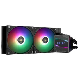 Водяное охлаждение для процессора/ Water Cooling System Thermalright Grand Vision 240 (240mm, LED, Black, ARGB/ Fans: 2x120mm, 80.45CFM, 29.4dBA, 2150RPM/ Pump height 72.5mm, 6400RPM, Rad thickness 27mm/ S: 1700, 1200, 1851, 115X, 2011, 2066, AM5, AM4)
