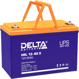 Батарея DELTA серия HRL-X, HRL 12-90 X, напряжение 12В, емкость 90Ач (