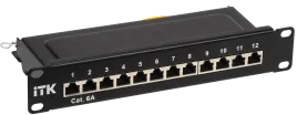 ITK 1U патч-панель кат.6A STP 12 портов 10"" Dual IDC