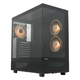 Корпус без блока питания/ Case HSPD F710, Panoramic Mid Tower, Black, TG, 0.5 SPCC, 3x120mm ARGB (FN027) E-ATX, ATX, mATX, mITX 185/395/270mm 2x2.5", 1x3.5", 7xPCI 2xUSB-A 3.0 435x230x457mm