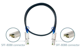 Кабель/ QNAP CAB-SAS10M-8088 mini SAS cable (SFF-8088), 1 m