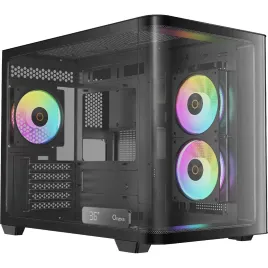 Корпус ПК без блока питания/ Case Ocypus Iota C50 Curve BK ARGB, Mini-Tower, TG, 3x120mm ARGB, 2xUSB-A 3.0 + 1xUSB-C, mATX, mITX Black