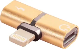 Greenconnect USB 2.0 Lightning 8pin/jack 3,5mm аудио, золотистый