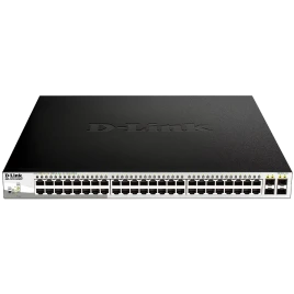 Коммутатор/ DGS-1210-52MPP Smart L2 Switch 48х1000Base-T PoE, 4х1000Base-X SFP, PoE...