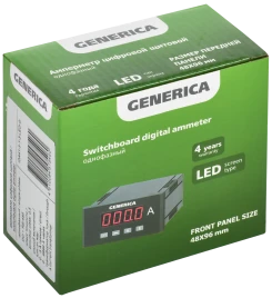 Амперметр цифр. щит. 1-ф. DO RS-485 48х96 LED GENERICA