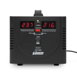 Стабилизатор POWERMAN AVS 500D, черный, ступенчатый регулятор, цифровы