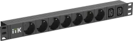 PDU 7 розеток нем. ст. + 2 С13 1U каб. 2м C14