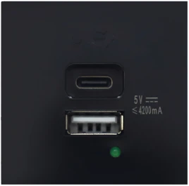 Donel USB зарядное устройство, 4.2A , Type A + C, 2 мод., черн. (45х45
