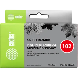 Картридж струйный Cactus CS-PFI102MBK черный матовый (130мл) для Ca
