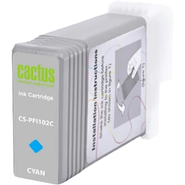 Картридж струйный Cactus CS-PFI102C синий (130мл) для Canon IP iPF5