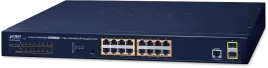 коммутатор/ PLANET IPv6/IPv4, 16-Port Managed 802.3at POE+ Gigabit Eth