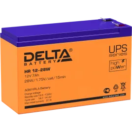 Батарея DELTA серия HR-W, HR 12-28 W, напряжение 12В, емкость 7Ач (раз