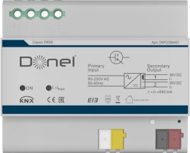 Donel KNX блок питания, 640 мA. Входное напряжение 95-255 В AC, 47-63