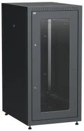ITK LINEA E 18U 600х800мм стекл. пер. дв. задн. метал. чер.