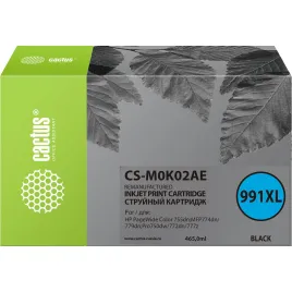 -/ Картридж струйный Cactus CS-M0K02AE 991XL черный (465мл) для HP PageWide755dn;MFP774dn/779dn;Pro750d