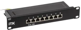 ITK 1U патч-панель кат.6A STP 8 портов 10"" Dual IDC