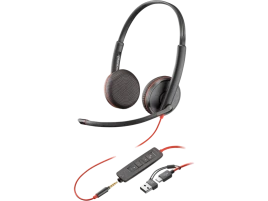Гарнитура проводная/ Poly Blackwire 3225 Stereo USB-C Headset +3.5mm P
