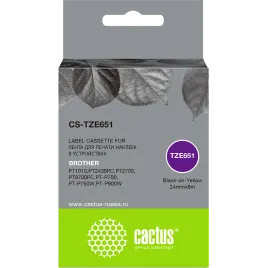 -/ Картридж ленточный Cactus CS-TZE651 TZe-651 черный для Brother 1010/1280/1280VP/2700VP