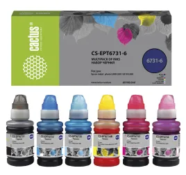 -/ Чернила Cactus CS-EPT6731-6 T673 многоцветный набор 6x100мл для Epson L800/L810/L850/L1800