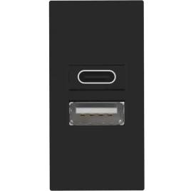 Donel USB зарядное устройство, 2.1A, Type A + C, 1 мод., черн. (22.5х4