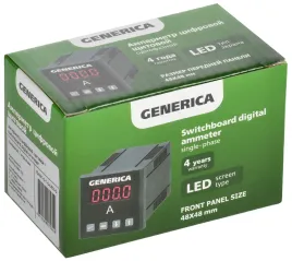Амперметр цифр. щит. 1-ф. 48х48 LED GENERICA
