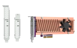 Плата расширения/ QNAP QM2-2P-344A 2 x M.2 22110 or 2280 PCIe (Gen3 x4) NVMe SSD slots, Low-profile flat and Full-height brackets included.