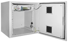 Шкаф уличный 19" 12U 650x600, IP55 металл дверь, серый